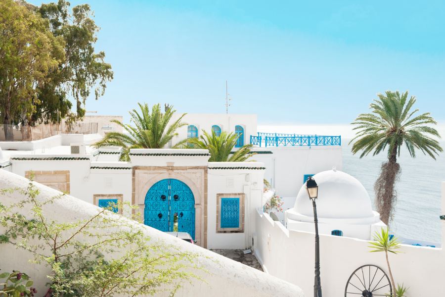 Sidi Bou Said, Tunisie — Bleu, blanc et mer